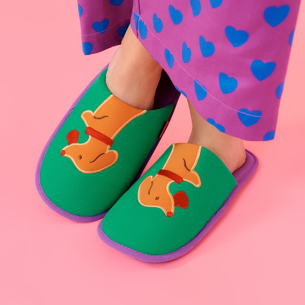 Wiggle Wiggle Washable Fabric Home Slipper - Lucky Puppy รูปที่ 3 | Pickipop