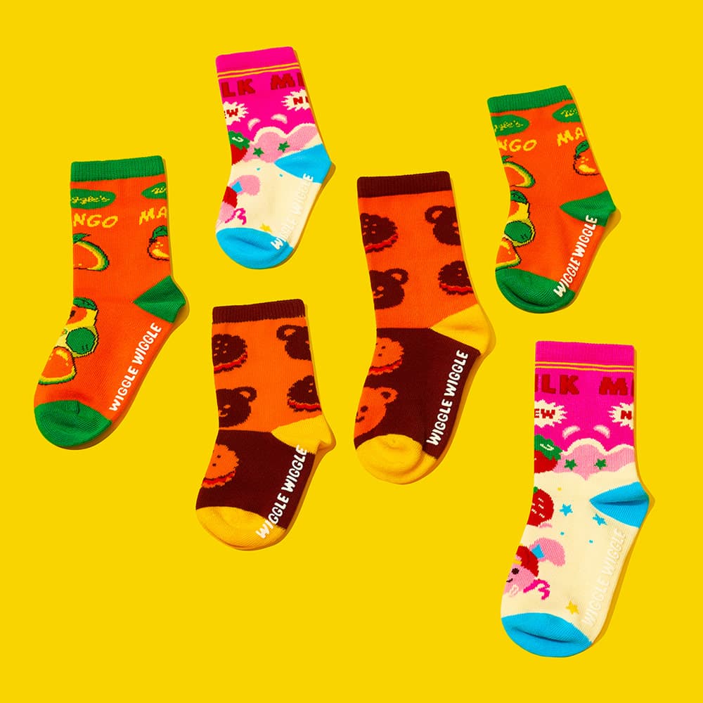 Wiggle Wiggle Kids Pattern Socks - Sweet Dessert (3 คู่) Wiggle Wiggle | แฟชั่น | Pickipop